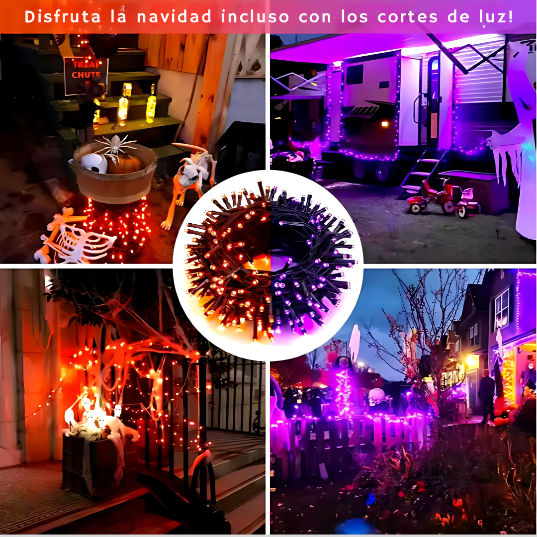 LUCES NAVIDEÑAS CON PANEL SOLAR